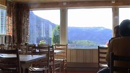 The breakfast room with a view at Preikestolen Youth Hostel